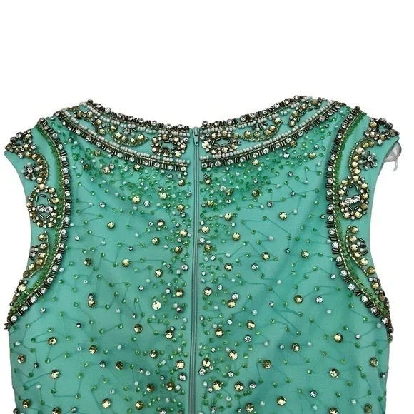 Rachel Allan Prom 2- Piece in Mint Green Size 12 Crop Top with Fishtail Bottom - Picture 4 of 9